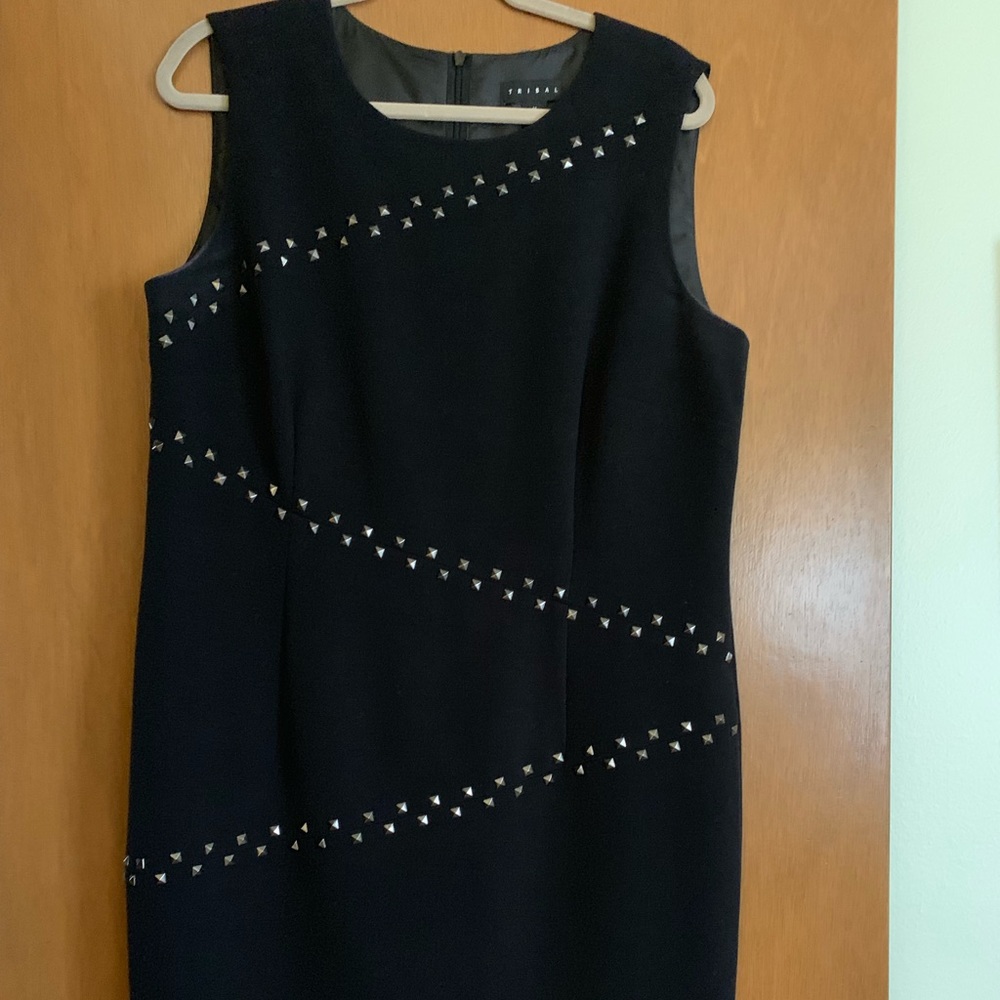 Tribal black riveted dress
